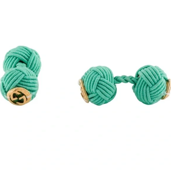 Gucci Interlocking Turquoise Cufflinks - Picture 2 of 2